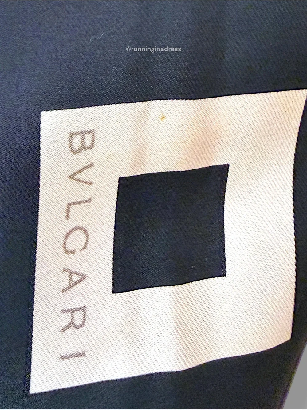 BVLGARI Vintage Quadrato Silk Scarf Black Cream Copper Geometric Square 90cm